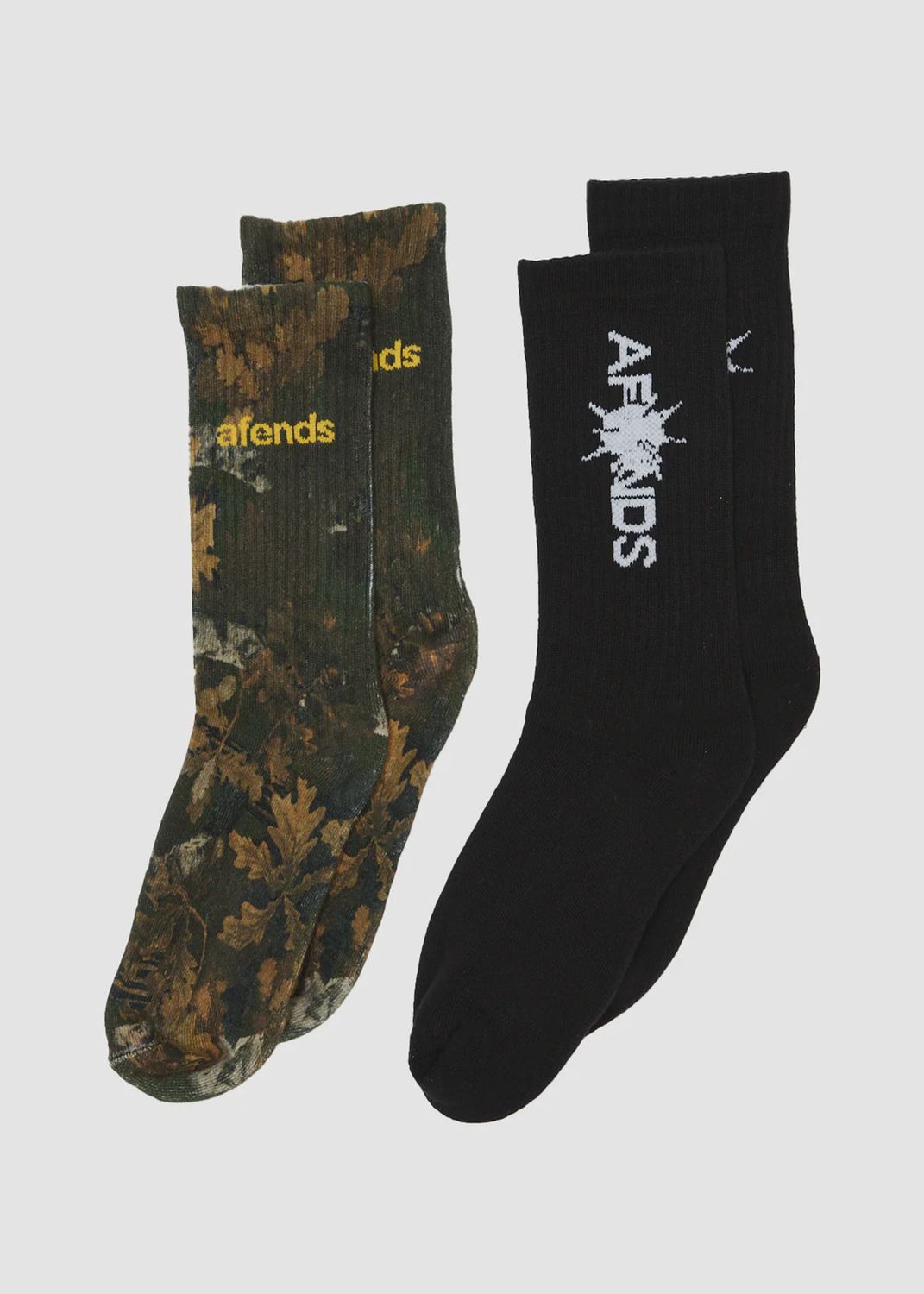 AFENDS MENS TWIN FLAMES  SOCKS - 2 PACK - MULTI