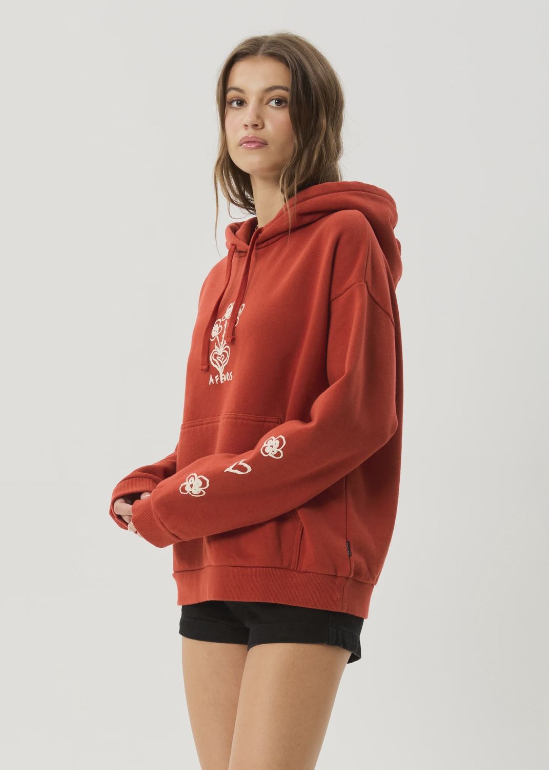 AFENDS WOMENS MAISIE HOODIE - RED RUM
