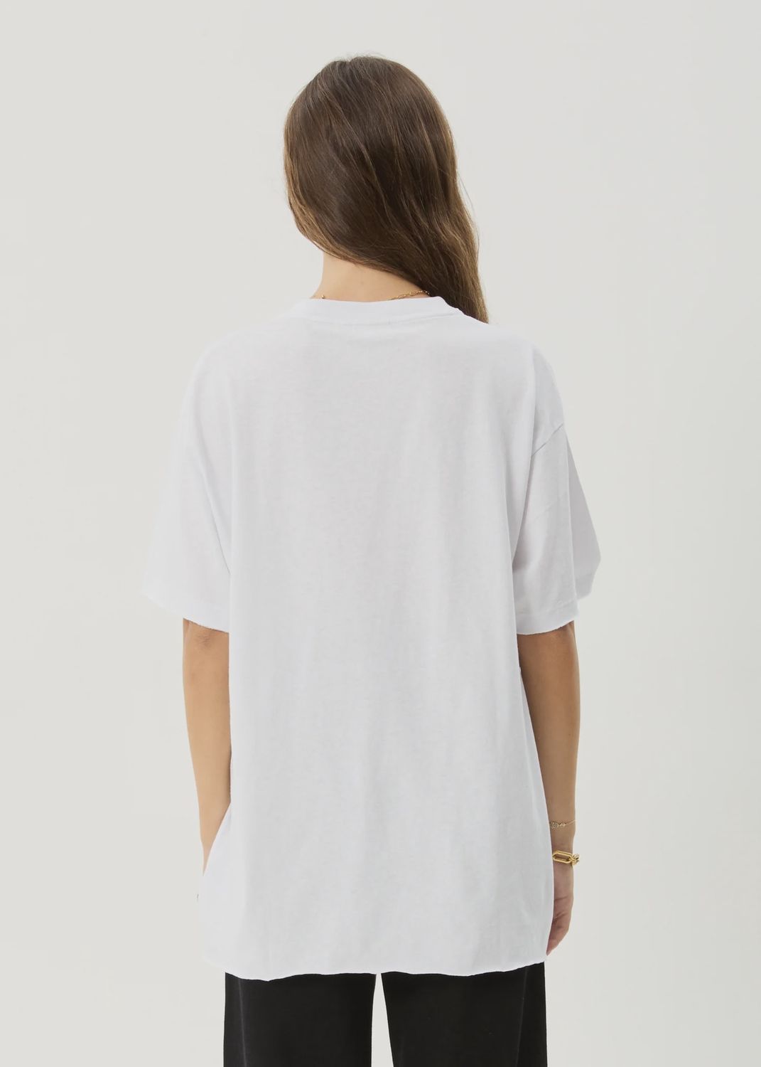 AFENDS WOMENS DARK HEAVEN OVERSIZED SS TEE - WHITE