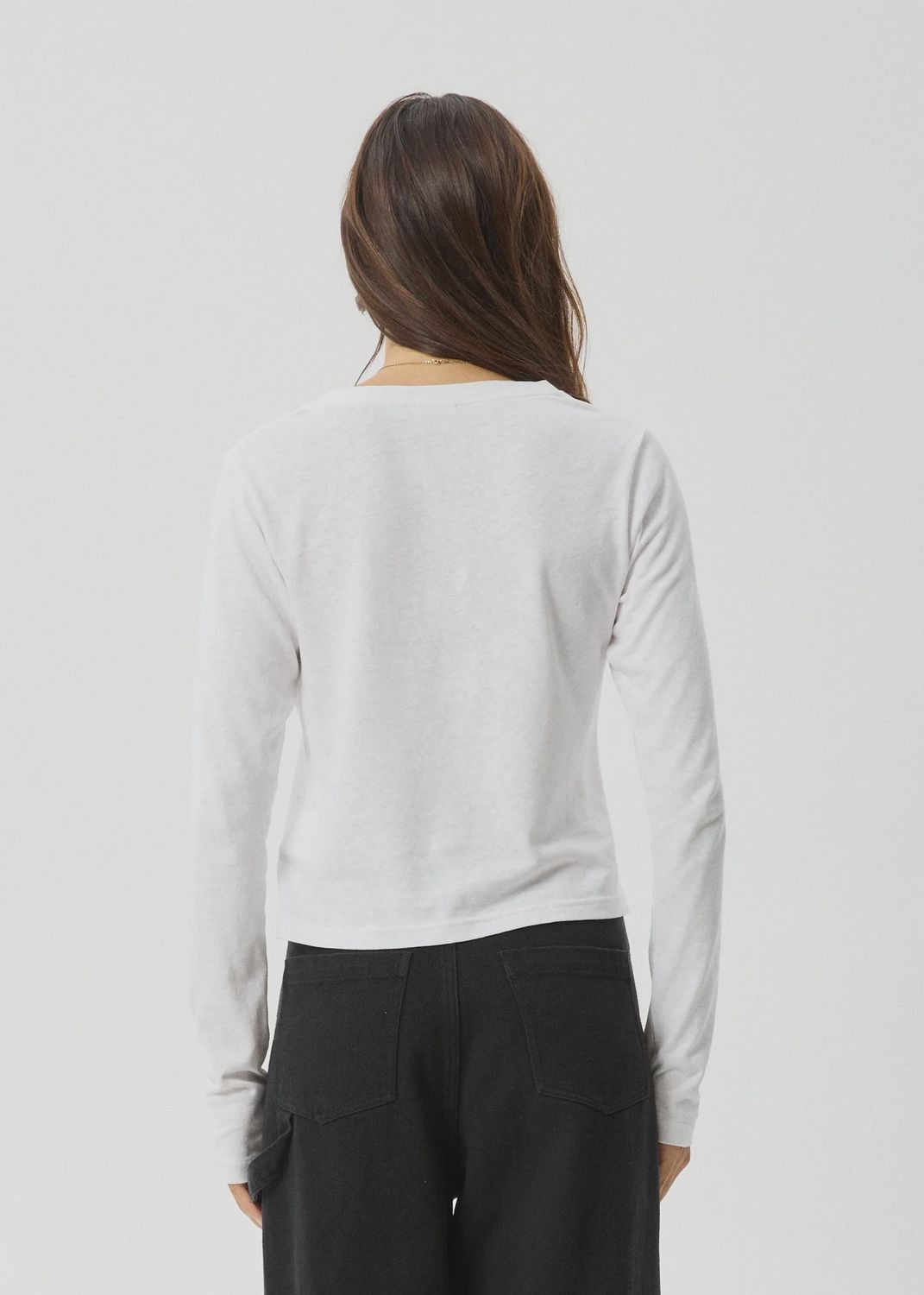 AFENDS LADIES ELEVATE LS TEE - WHITE