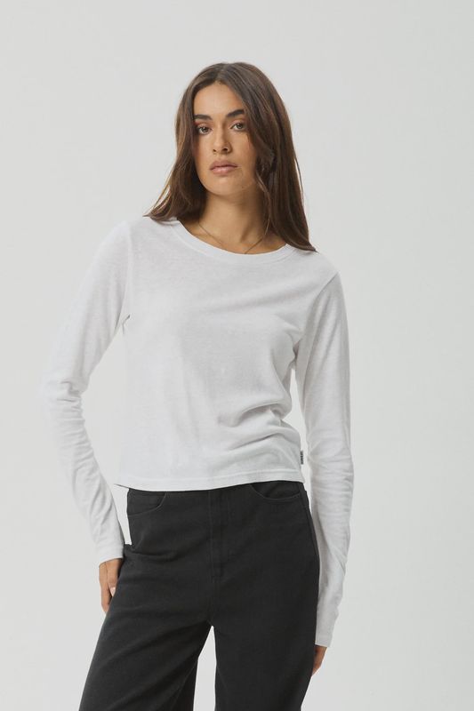 AFENDS LADIES ELEVATE LS TEE - WHITE