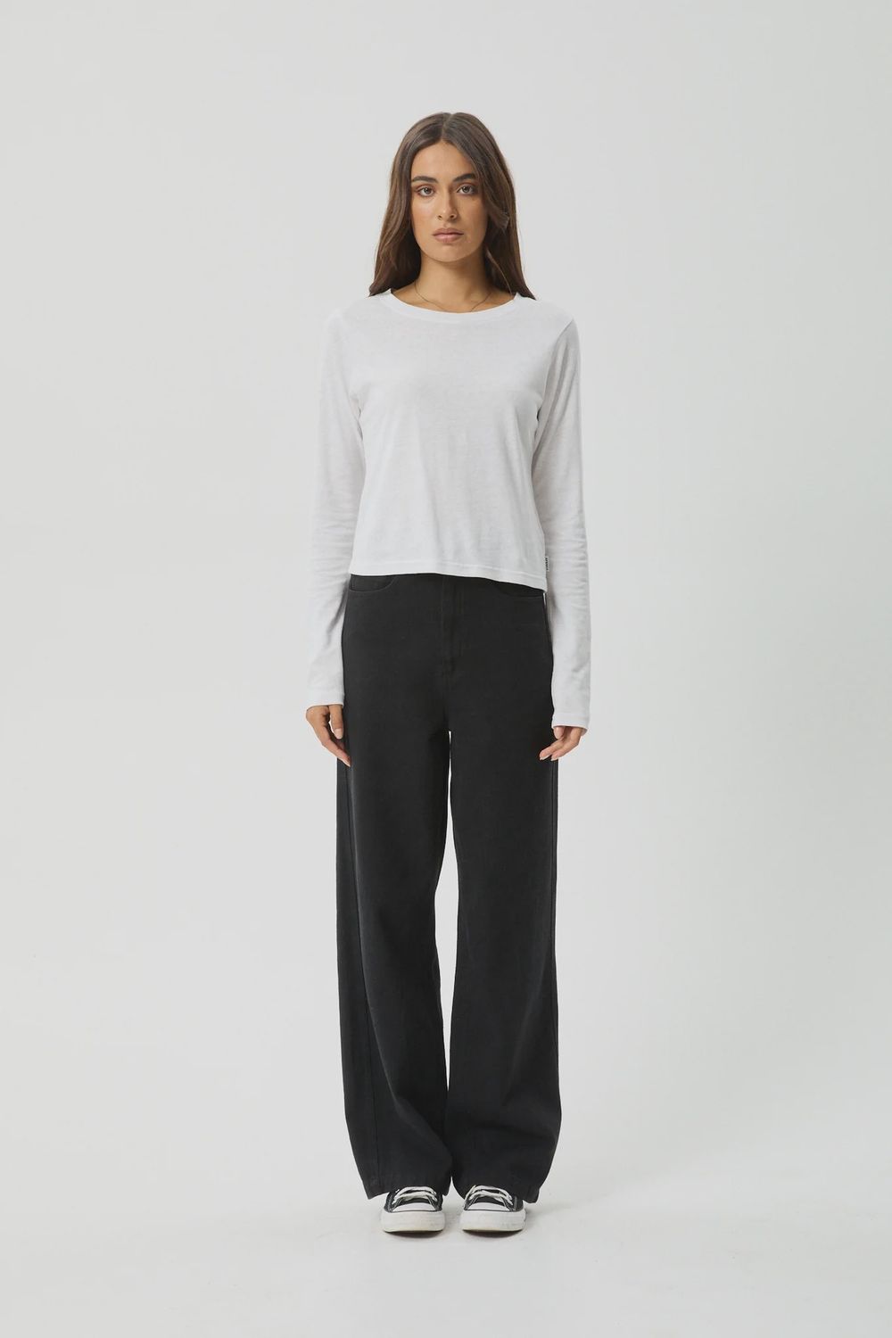 AFENDS LADIES ELEVATE LS TEE - WHITE