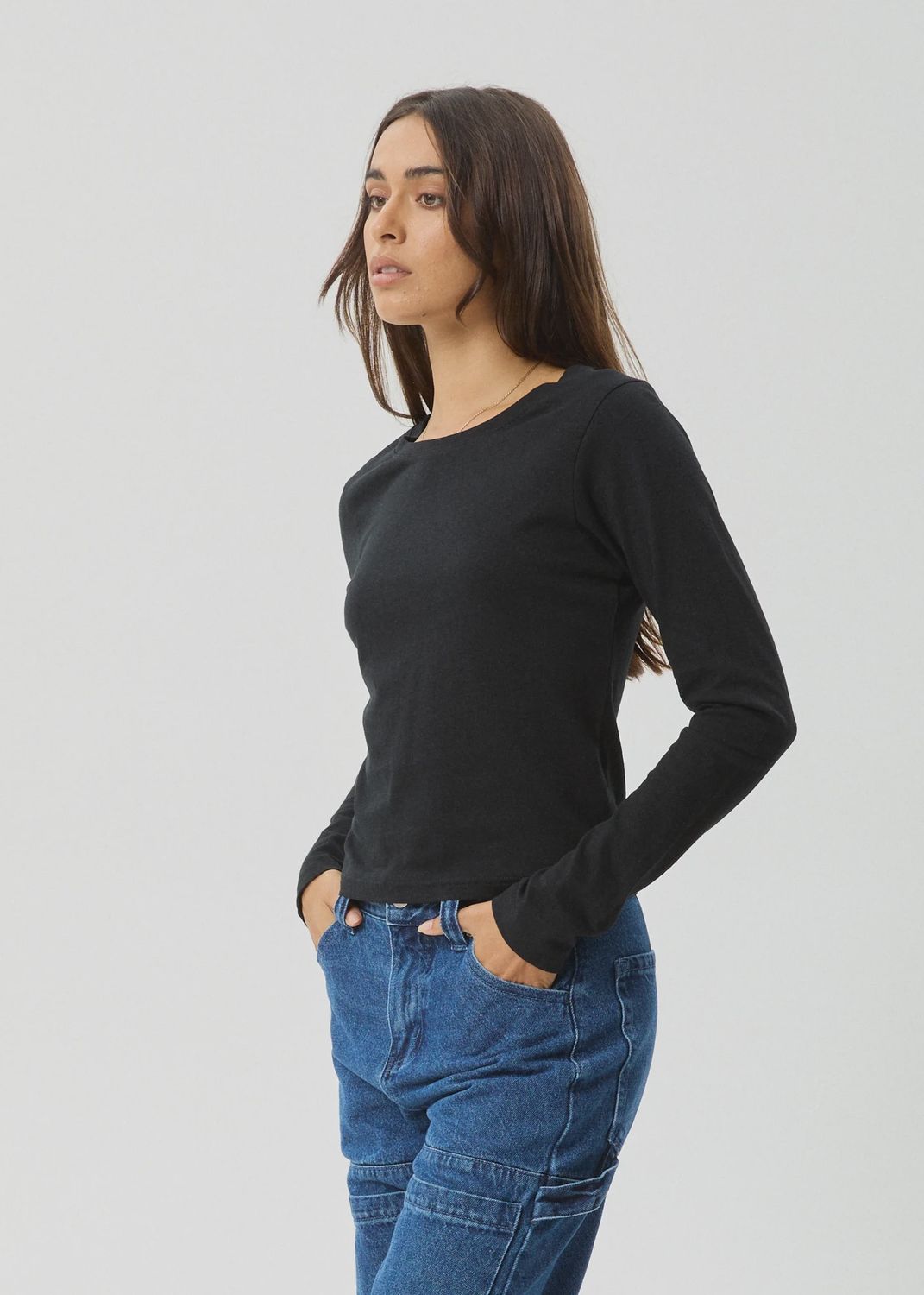 AFENDS LADIES ELEVATE LS TEE - BLACK