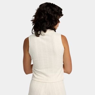 RVCA WOMENS AVA POLO TANK - CLOUD