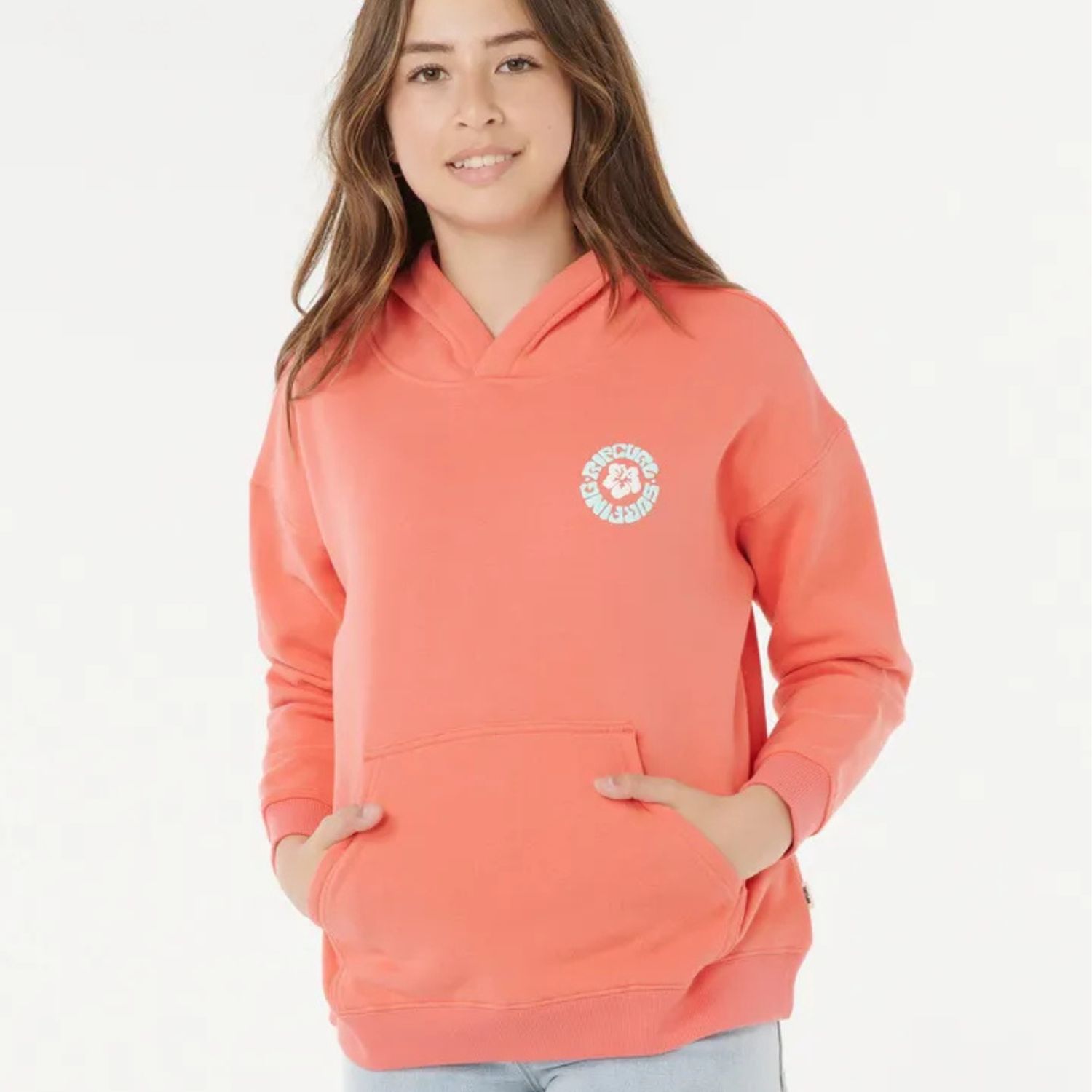 RIP CURL GIRLS LUXE SURF HOOD  -  WATERMELON