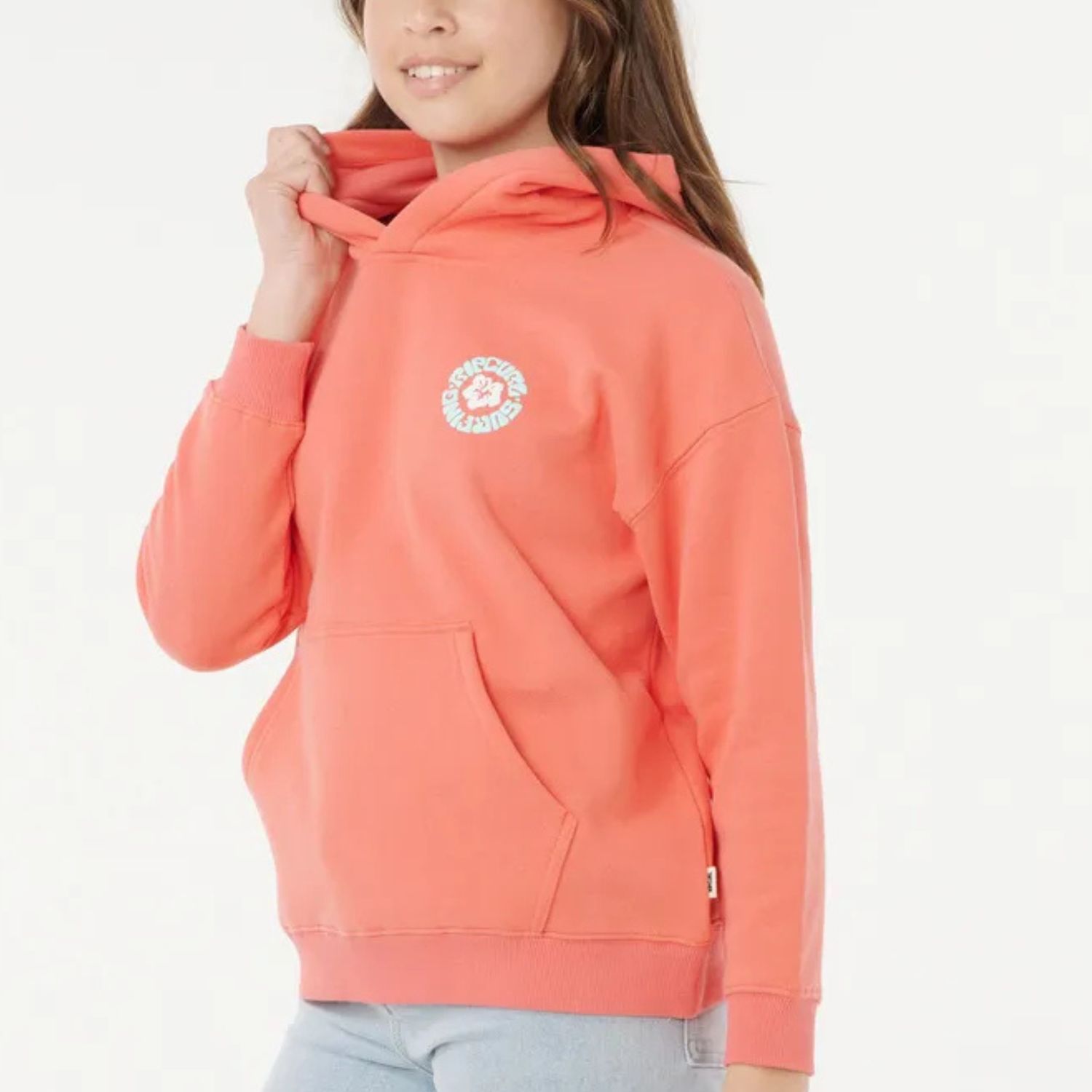 RIP CURL GIRLS LUXE SURF HOOD  -  WATERMELON
