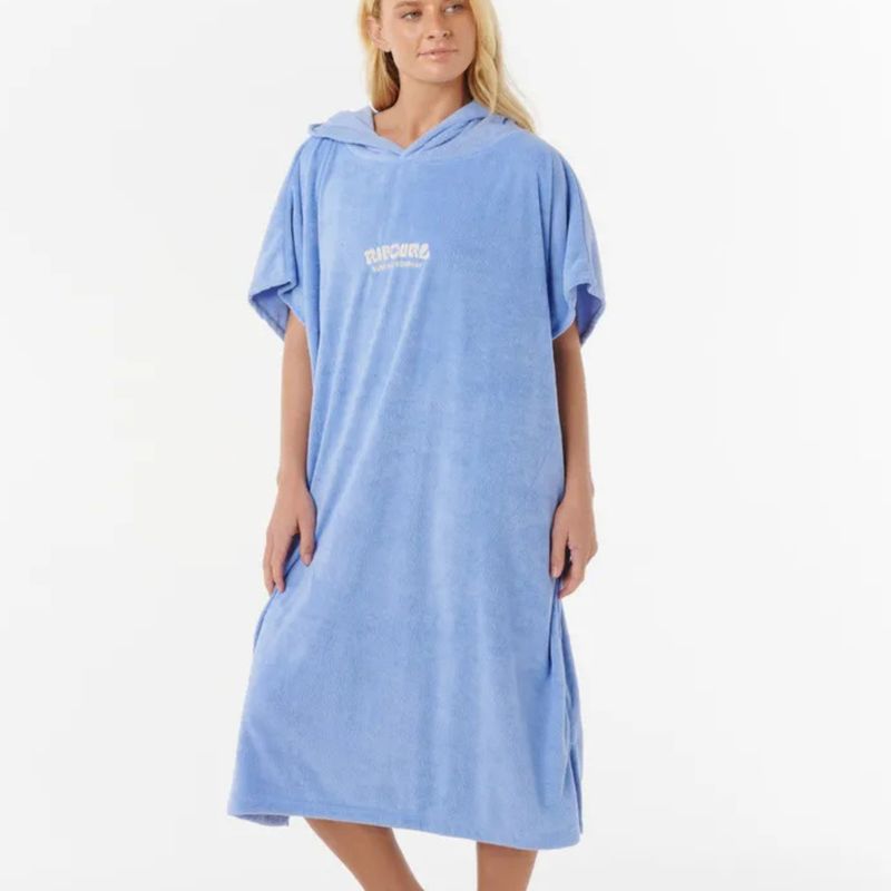 RIP CURL WOMENS CLASSIC SURF HOODED TOWEL  -  BLUE