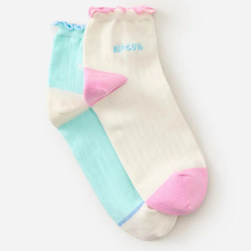 RIP CURL GIRLS MIXED SOCKS - 2 PACK  -  MULTICO