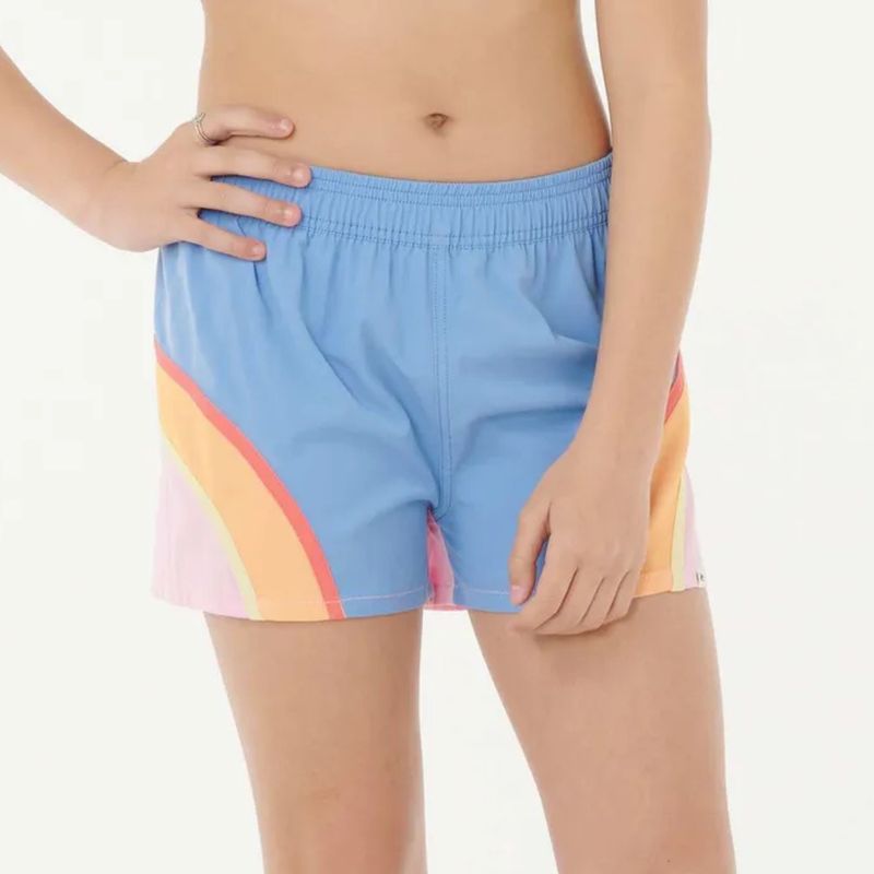 RIP CURL GIRLS SUNSET SKIES BOARDSHORT  -  BLUE