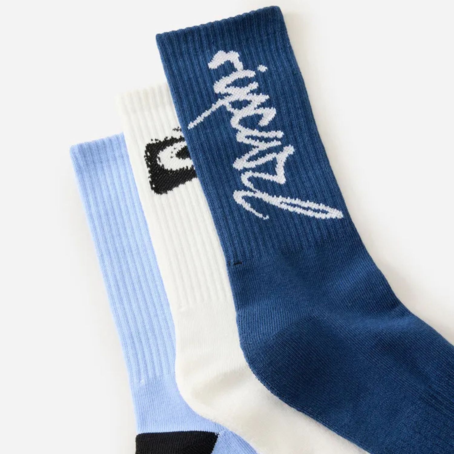 RIP CURL MENS RETRO CREW SOCK - 3 PACK  -  DARK NAVY