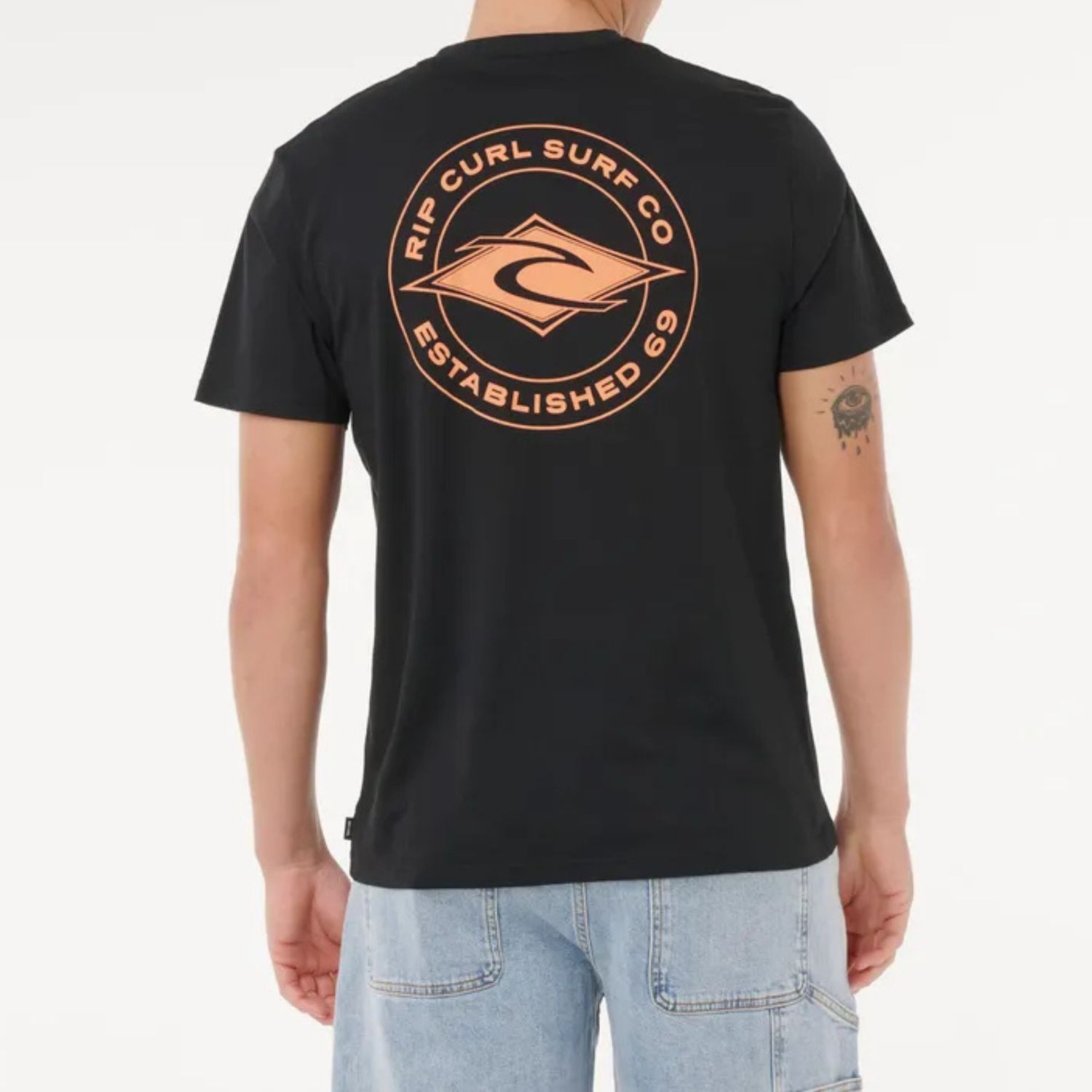 RIP CURL MENS STAPLE SS TEE  -  BLACK