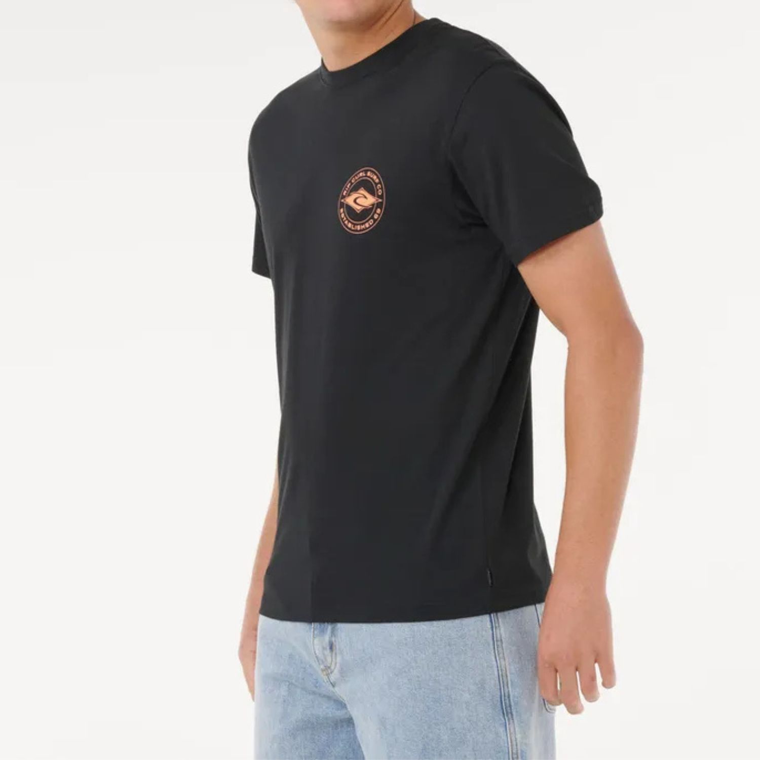 RIP CURL MENS STAPLE SS TEE  -  BLACK