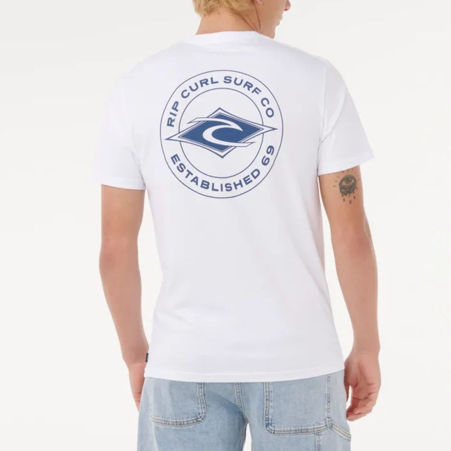RIP CURL MENS STAPLE SS TEE  -  WHITE