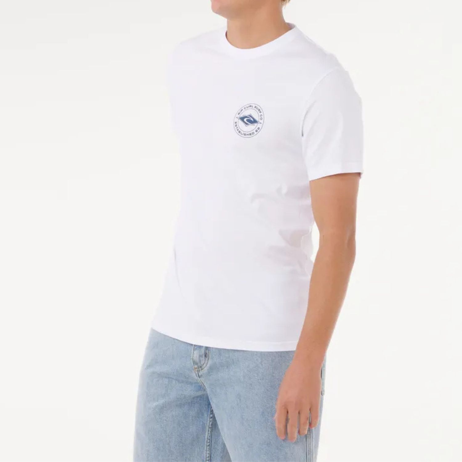 RIP CURL MENS STAPLE SS TEE  -  WHITE