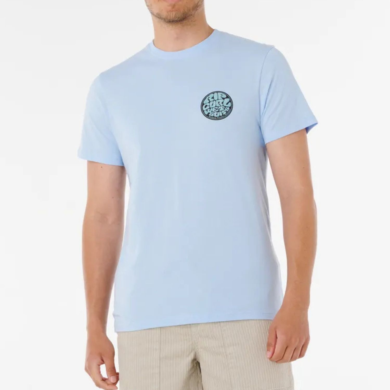 RIP CURL MENS WETTIE PASSAGE ICON SS TEE  -  BLUE WIND