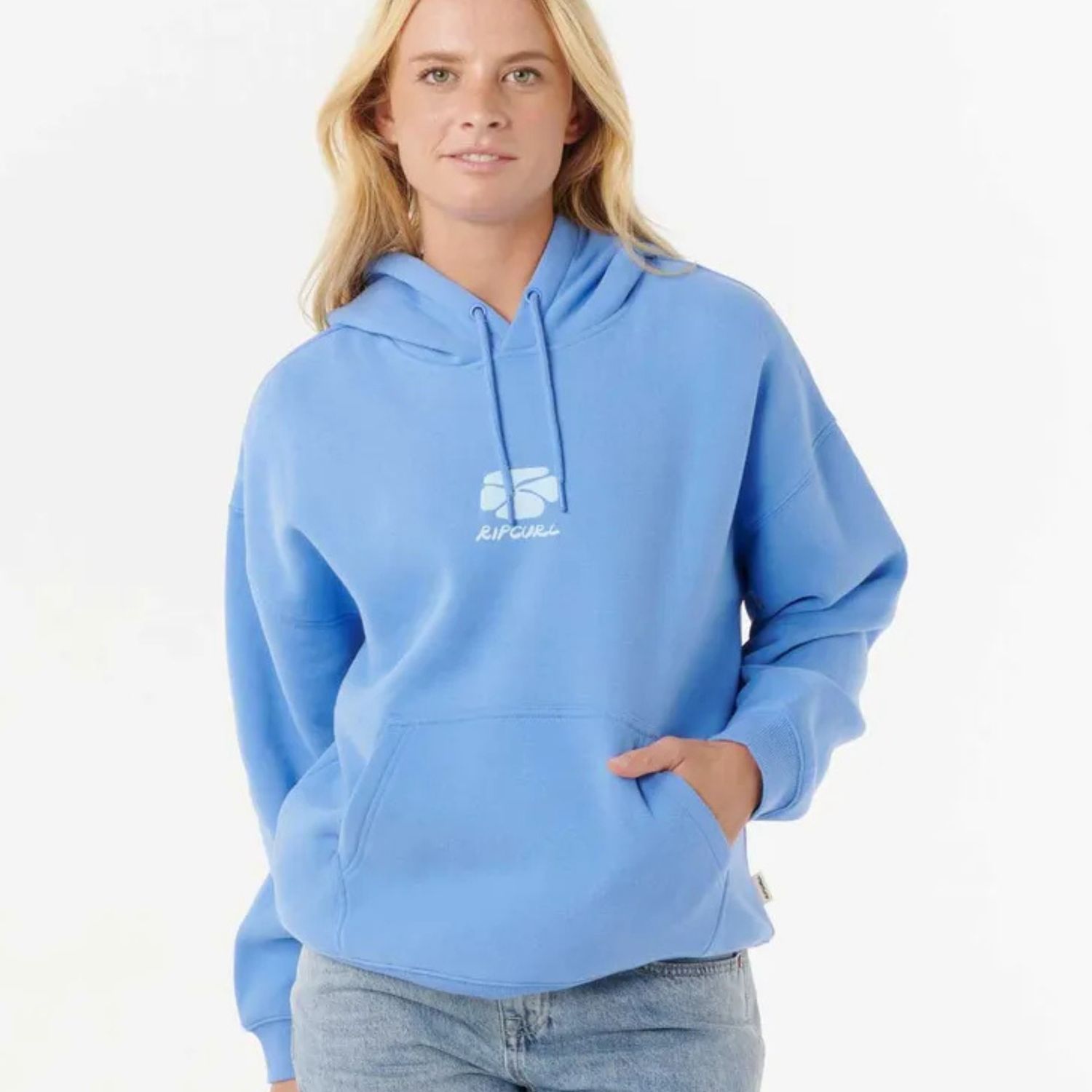RIP CURL WOMENS OCEANIC HERITAGE HOOD- BLUE  -  BLUE