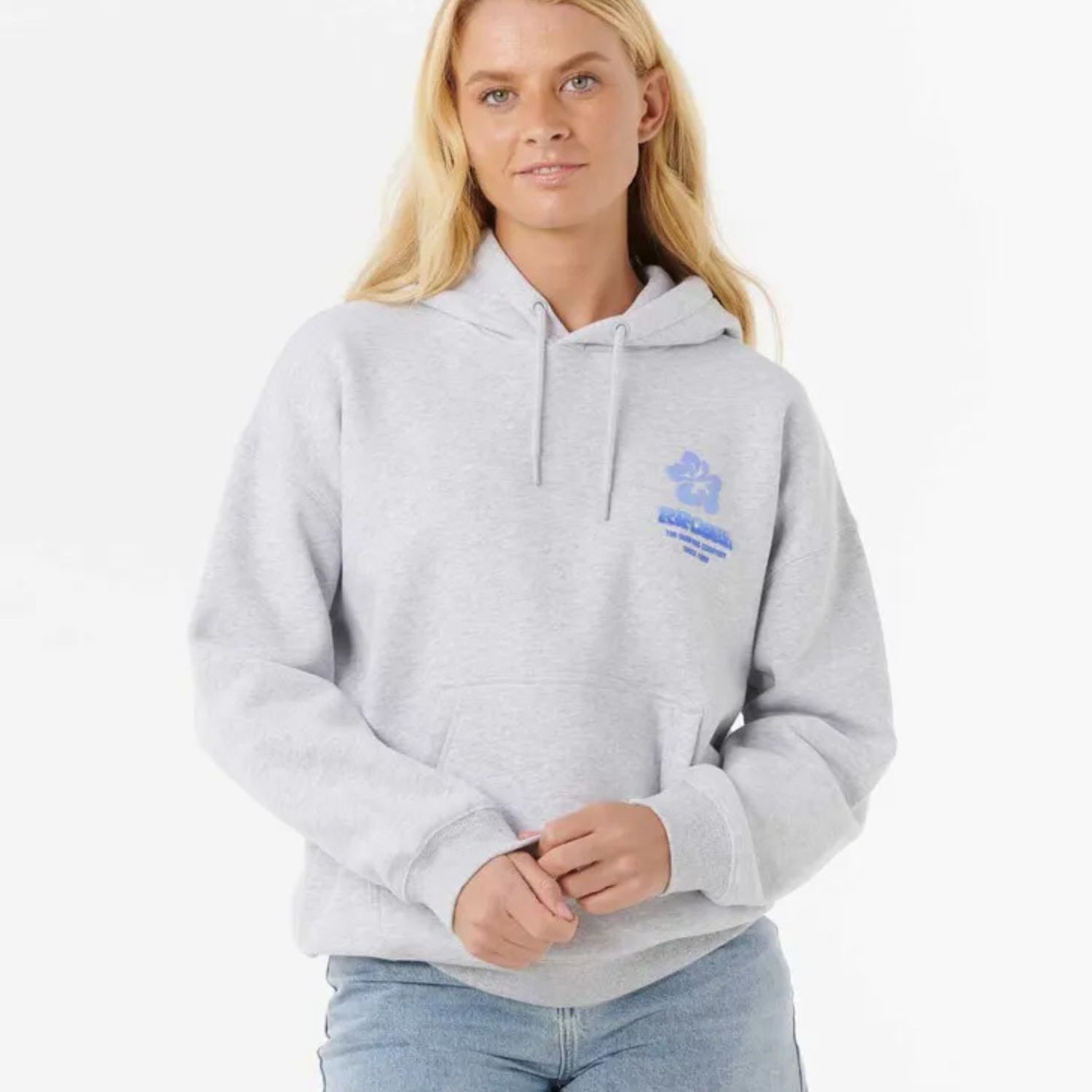 RIP CURL WOMENS SURF PUFF HERITAGE HOOD P/P  -  GREY MARLE