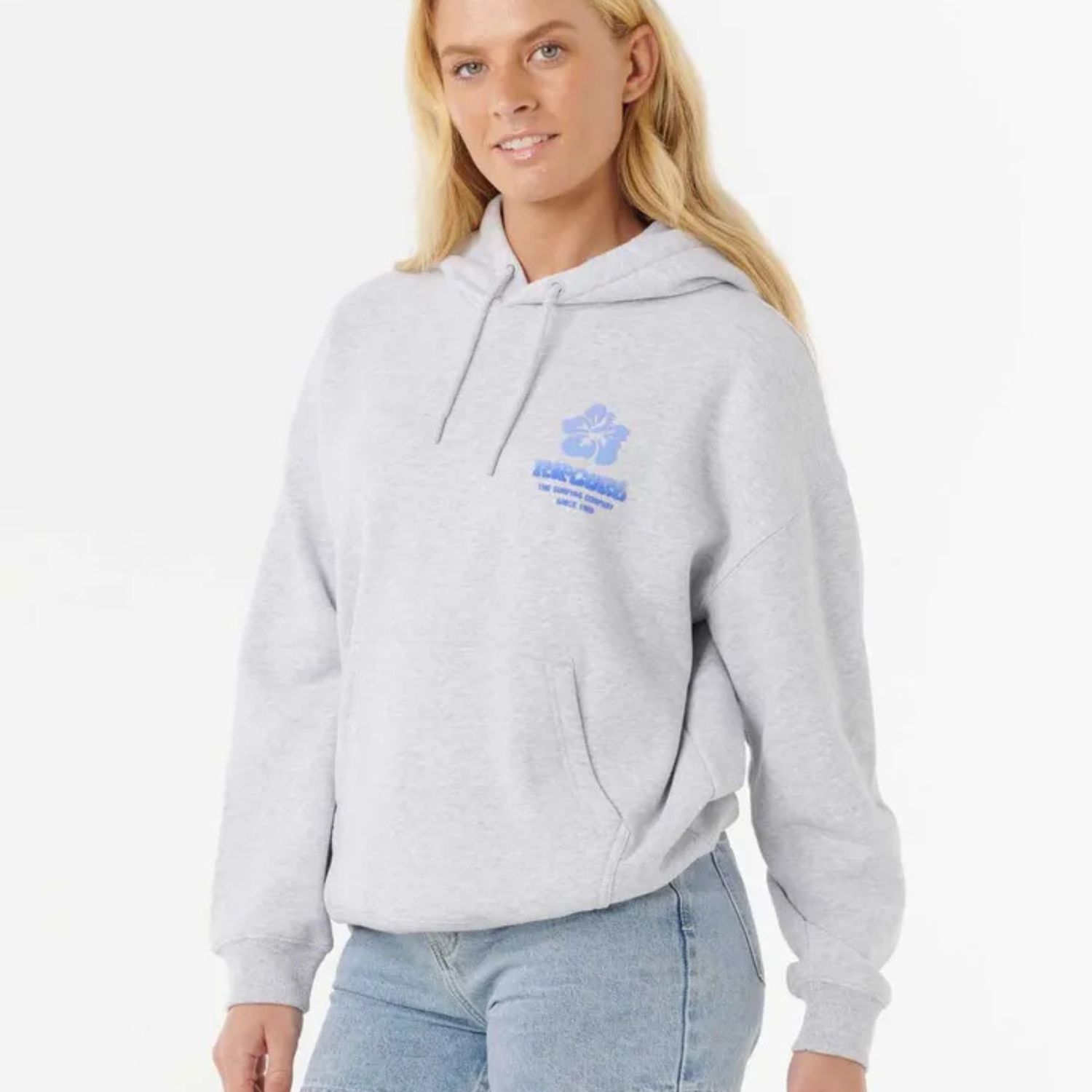 RIP CURL WOMENS SURF PUFF HERITAGE HOOD P/P  -  GREY MARLE