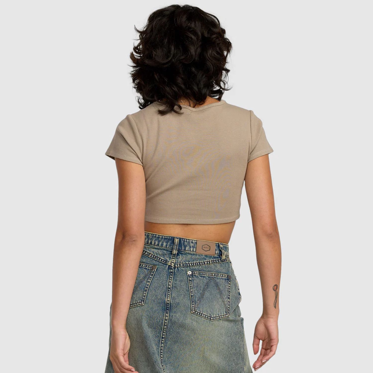 RVCA WOMENS STONED BABY SS TEE - DESERT TAUPE