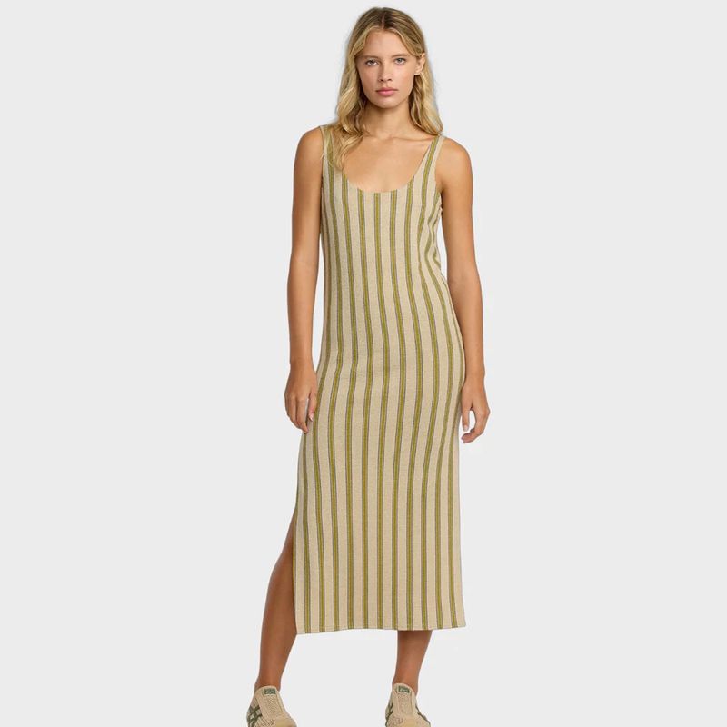 RVCA WOMENS WILLOW TANK DRESS - EUCALYPTUS