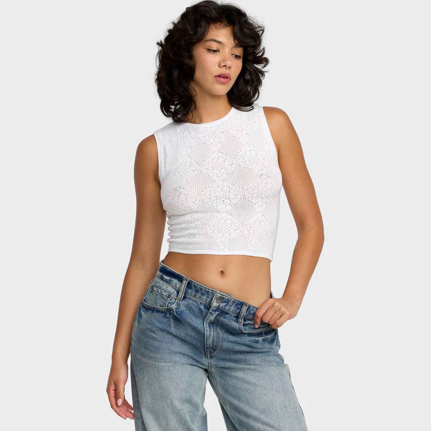RVCA WOMENS SHIVER TANK - WHISPER WHITE