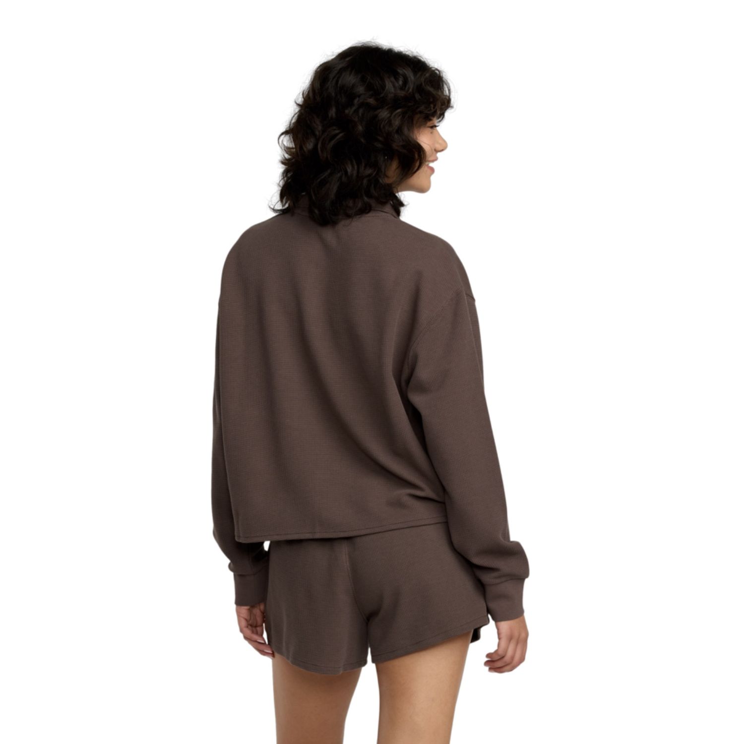 RVCA WOMENS GLORY WAFFLE SHORT - BROWN BEAR