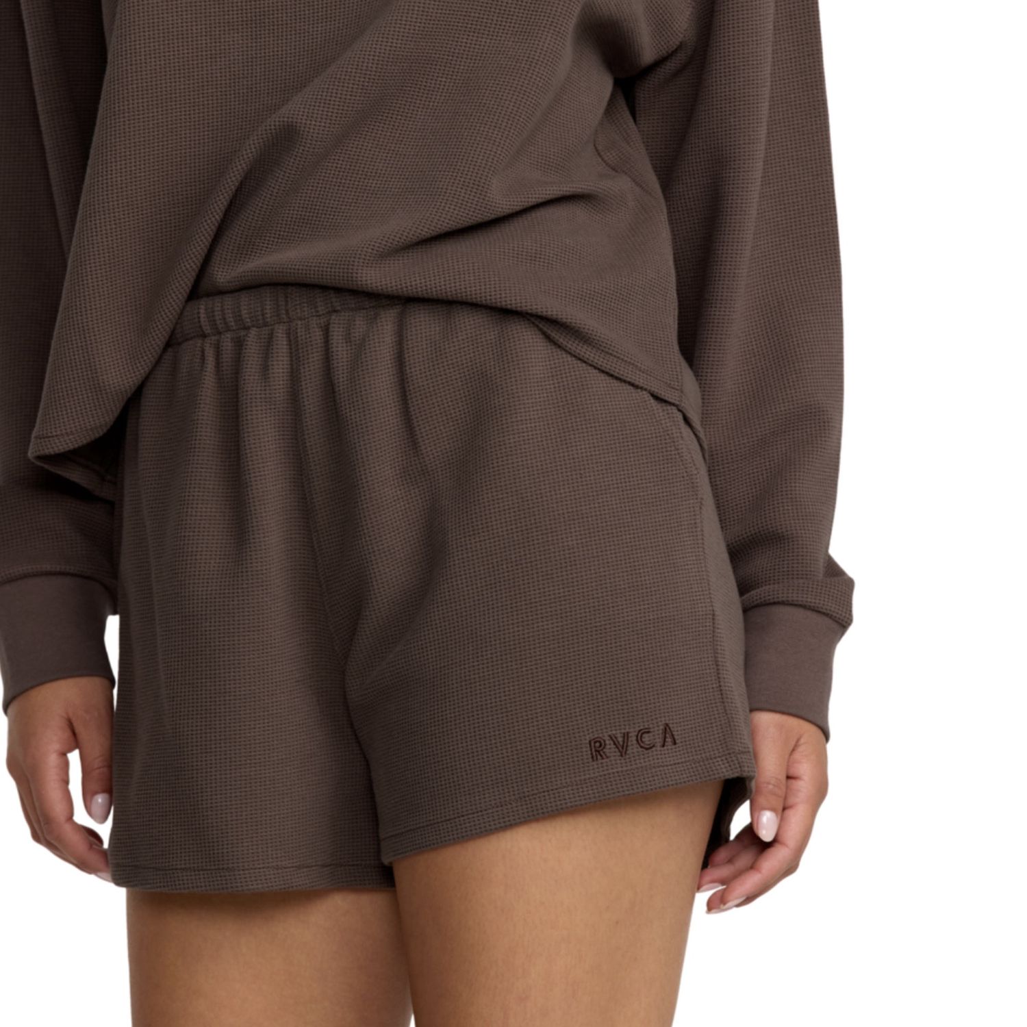 RVCA WOMENS GLORY WAFFLE SHORT - BROWN BEAR