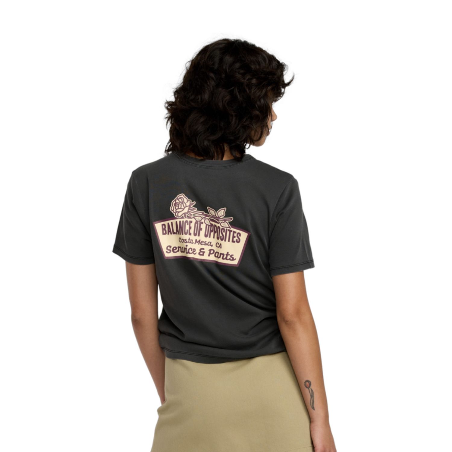 RVCA WOMENS DAILY SS TEE - WASHED BLACK