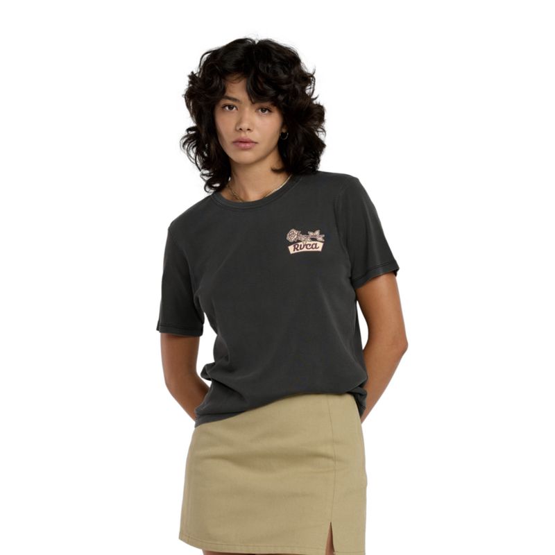RVCA WOMENS DAILY SS TEE - WASHED BLACK