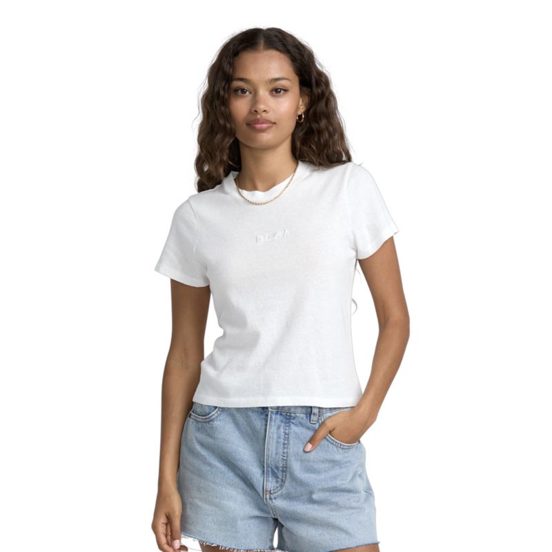 RVCA WOMENS FOREVER SS TEE - VINTAGE WHITE