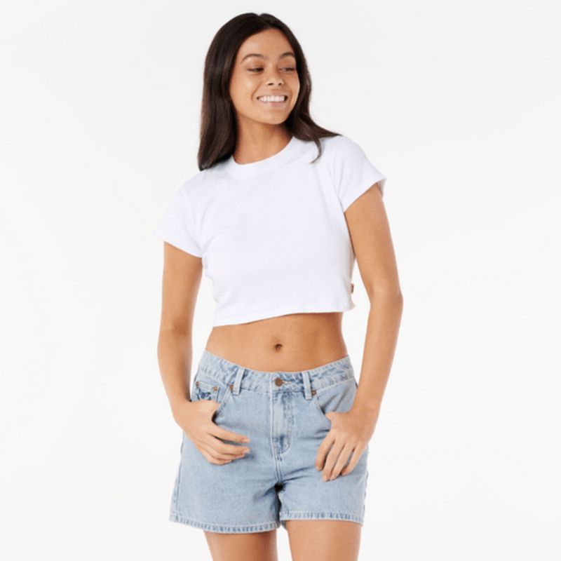 RIP CURL WOMENS TABBY DENIM SHORT - VINTAGE BLUE