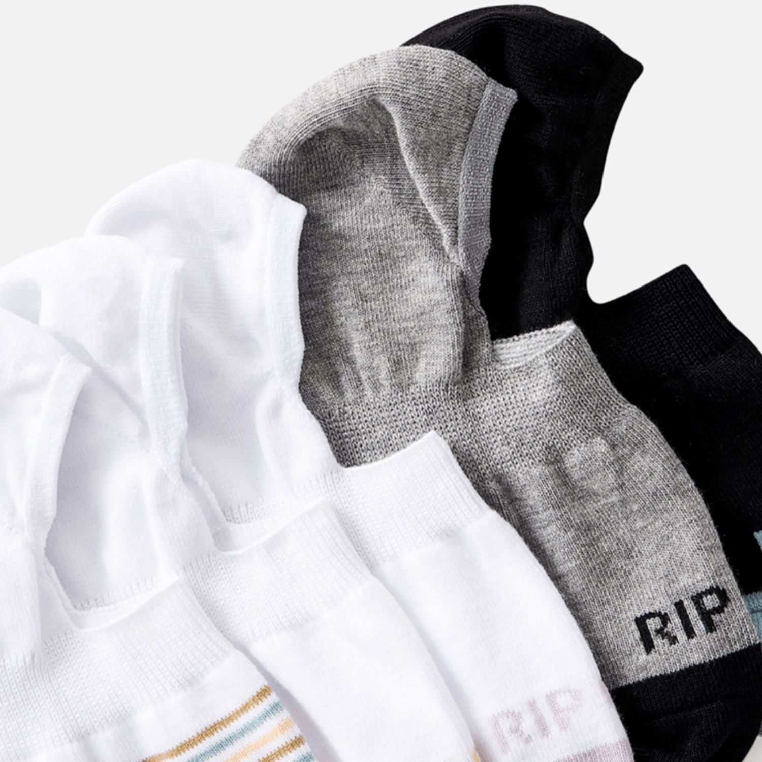 RIP CURL WOMENS INVISIBLE SOCKS - 5 PACK  -  MULTICO