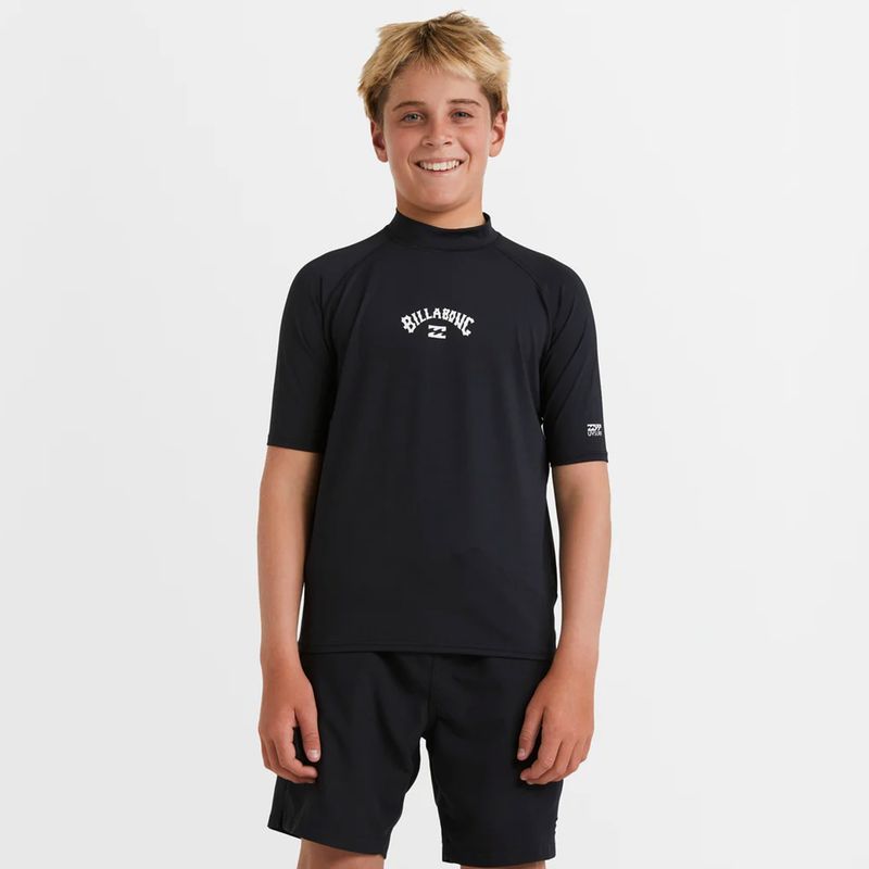 BILLABONG BOYS ALL DAY ARCH S/S RASHIE - BLACK