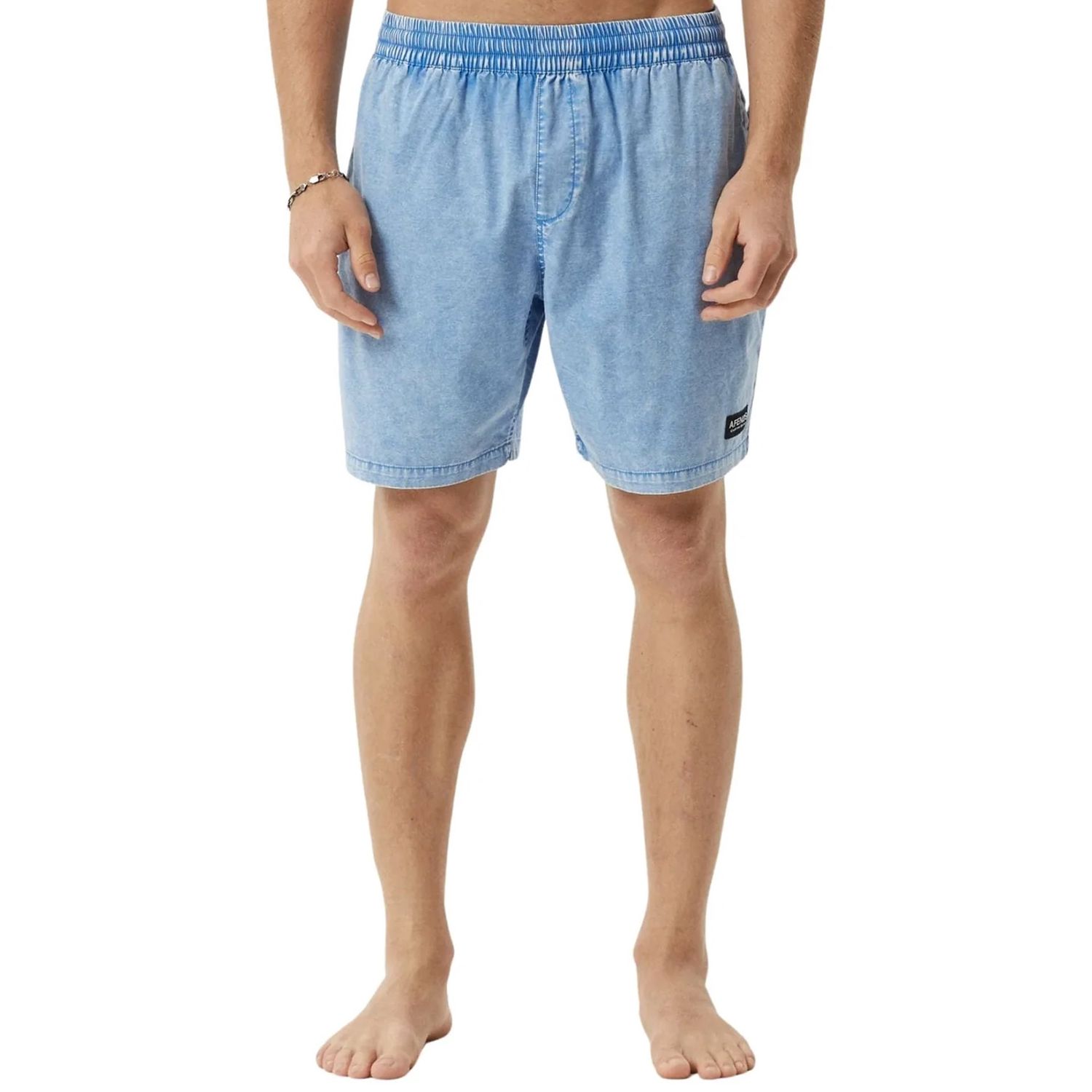 AFENDS MENS THE DOPAMINE 18&quot; SWIM SHORT - BLUE ACID WASH