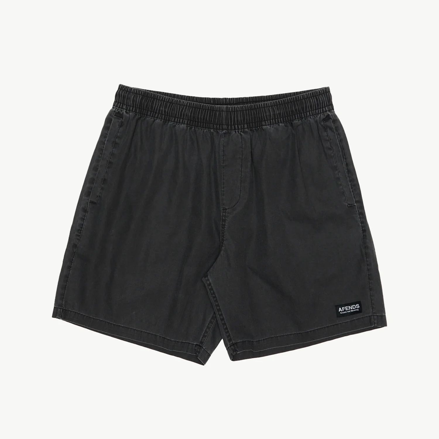 AFENDS MENS THE DOPAMINE 18&quot; SWIM SHORT - BLACK ACID WASH