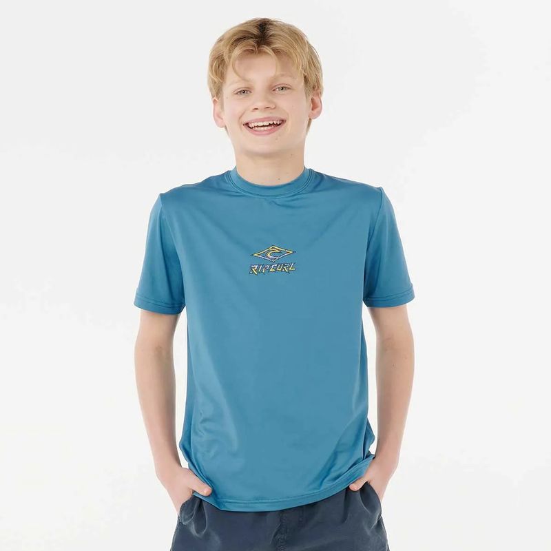 RIP CURL BOYS TROPIC DAZE UPF SS SHIRT  -  STORM BLUE