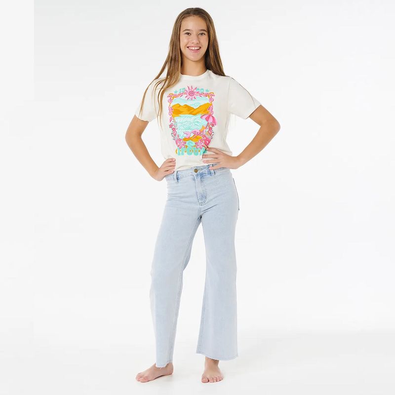 RIP CURL GIRLS HOLIDAY DENIM PANT  -  LIGHT BLUE