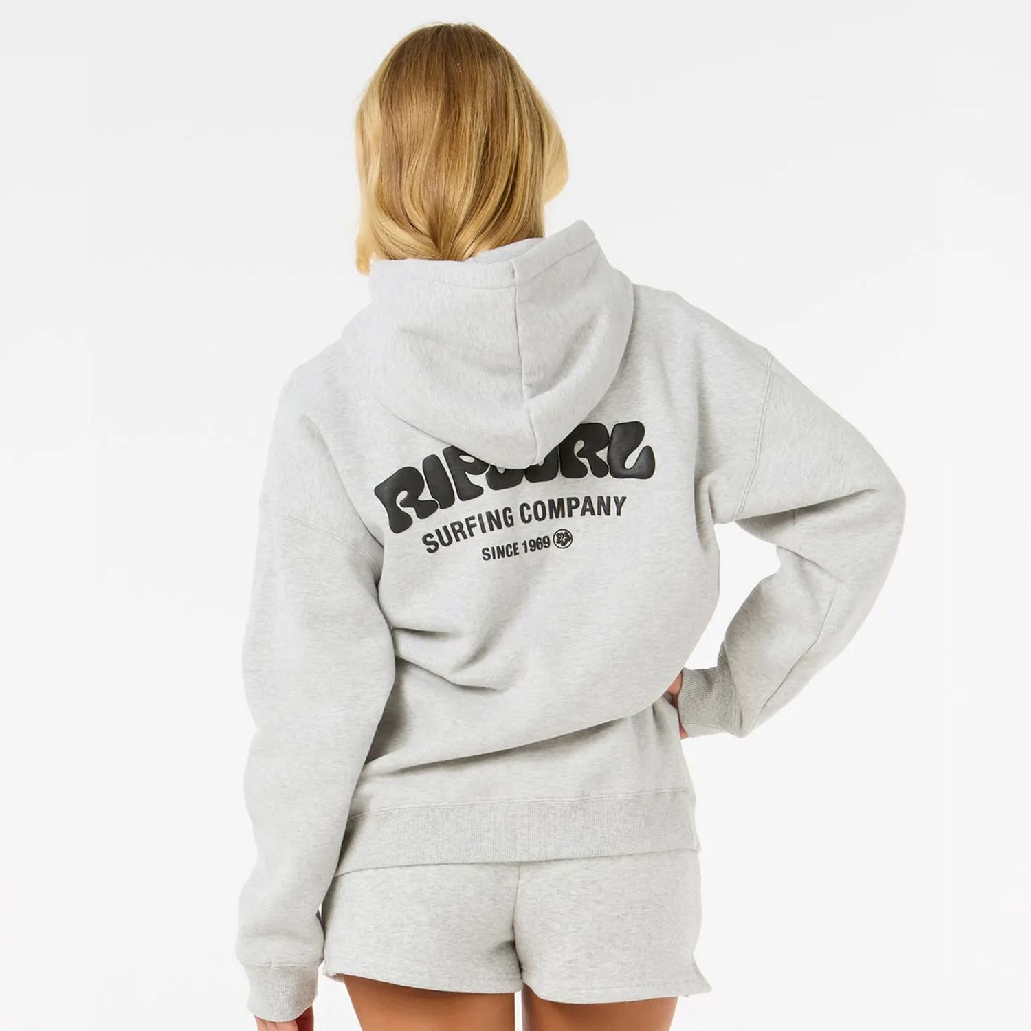 RIP CURL WOMENS SURF PUFF HERITAGE HOOD - GREY MARLE