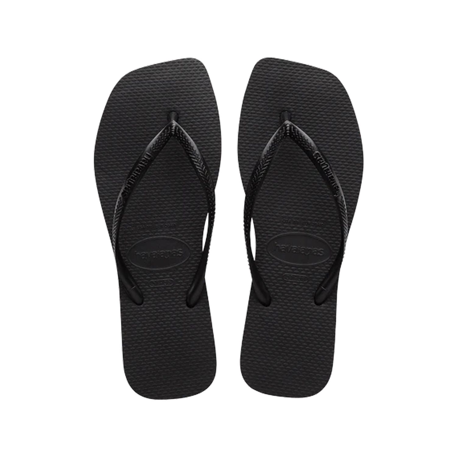 HAVAIANAS LADIES SLIM SQUARE THONG- SOLID BLACK