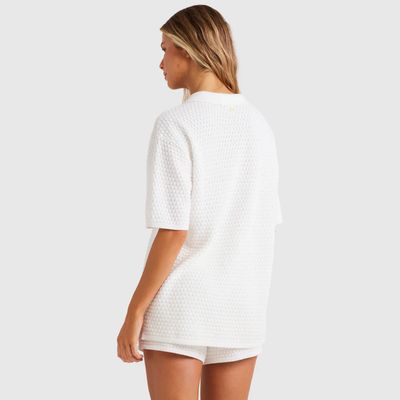 BILLABONG LADIES SUN BUBBLE S/S SHIRT - WHITE