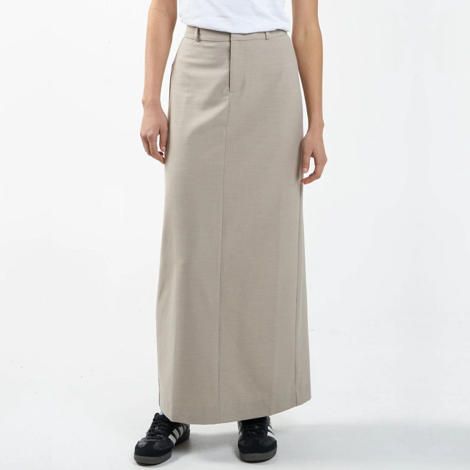 THRILLS LADIES COLUMN SUITING SKIRT - STONE