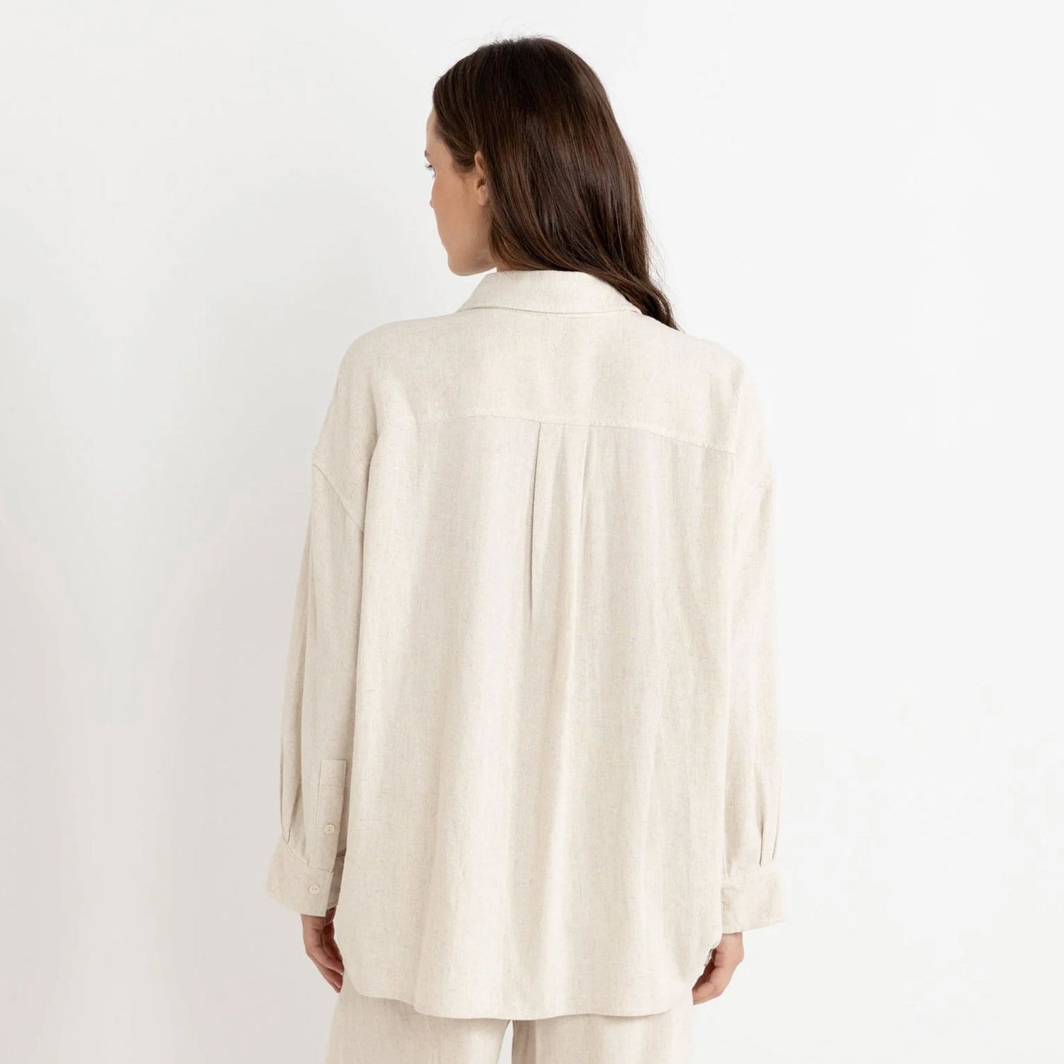 RHYTHM WOMENS SUNRAY OVERSIZED LS SHIRT - OAT