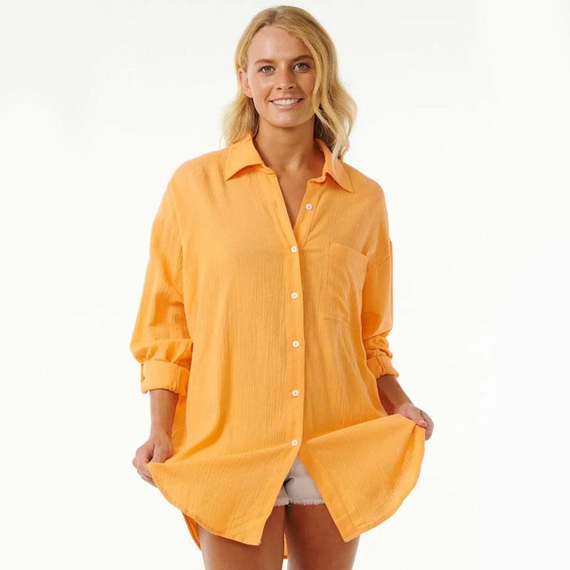 RIP CURL LADIES PREMIUM SURF HOLIDAY L/S SHIRT - ORANGE