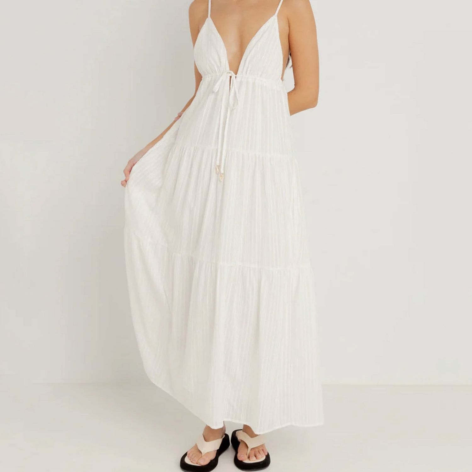 RHYTHM WOMENS JACI MAXI DRESS - WHITE