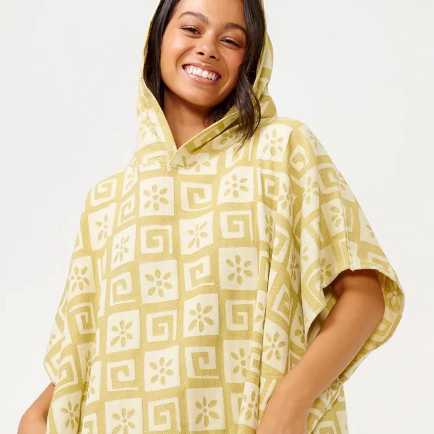 RIPCURL LADIES BEACH PARTY HOODED TOWEL - GREEN OLIVE