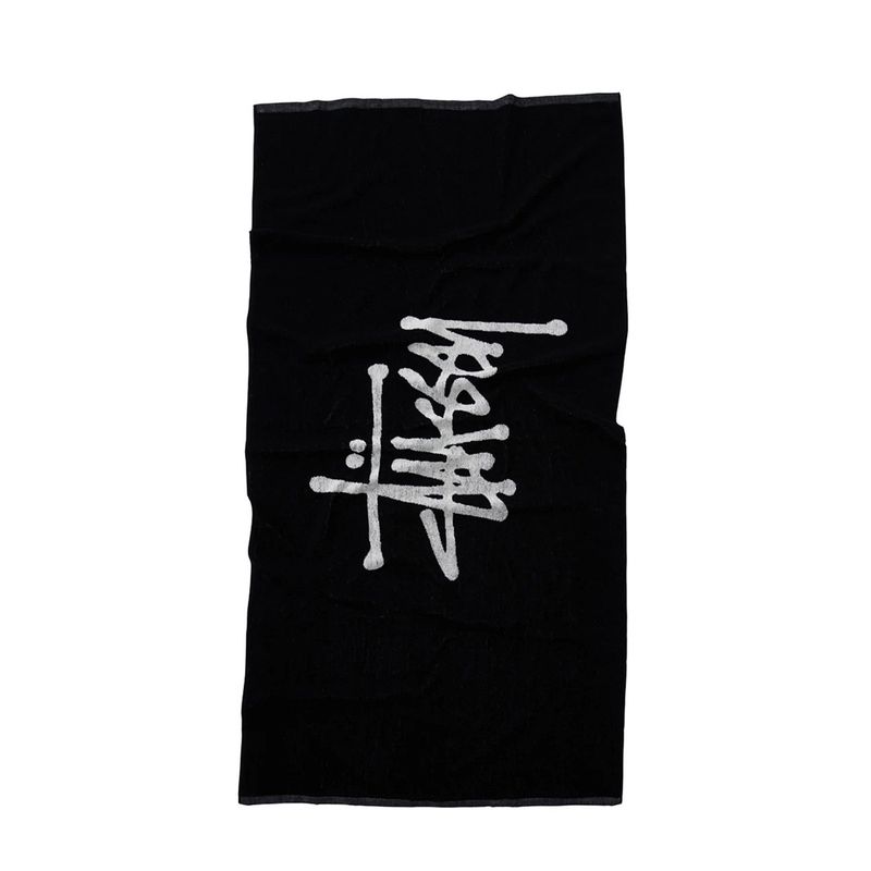 STUSSY MENS GRAFFITI JACQUARD TOWEL - BLACK