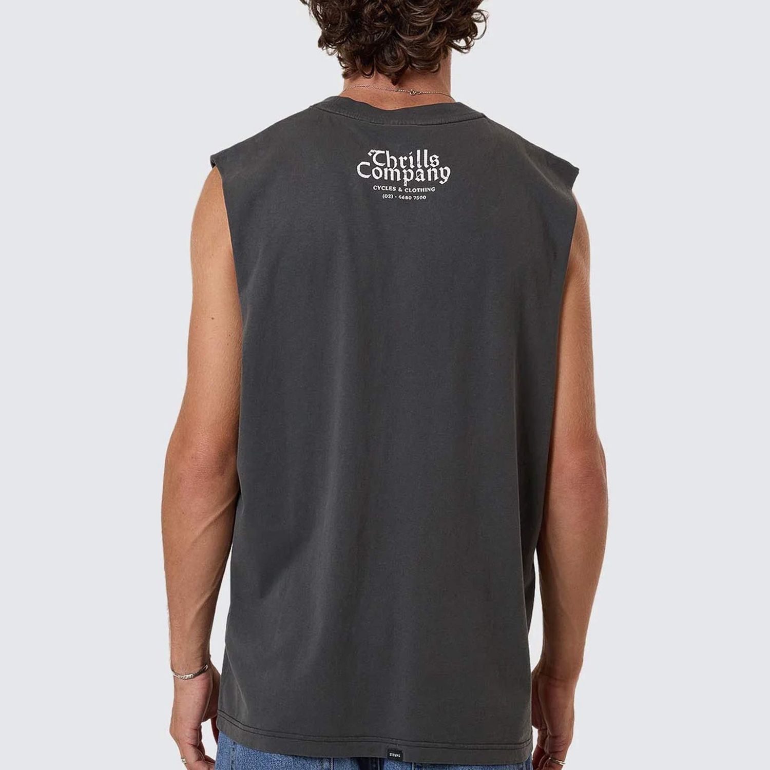 THRILLS MENS FLIGHT RISK MERCH FIT MUSCLE - MERCH BLACK