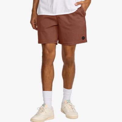 RVCA MENS ESCAPE ELASTIC SHORT- RED EARTH