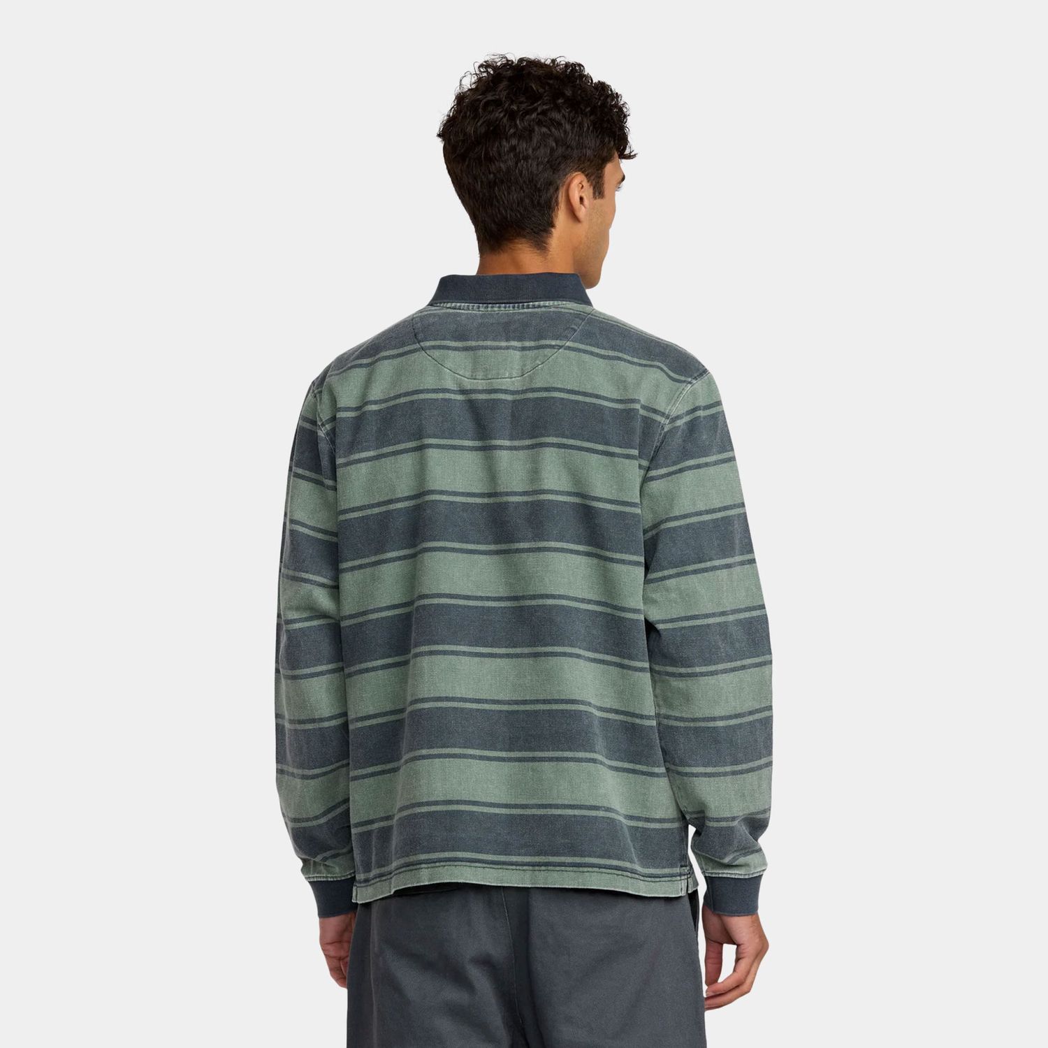 RVCA MENS KSL LONG SLEEVE POLO - BALSAM GREEN