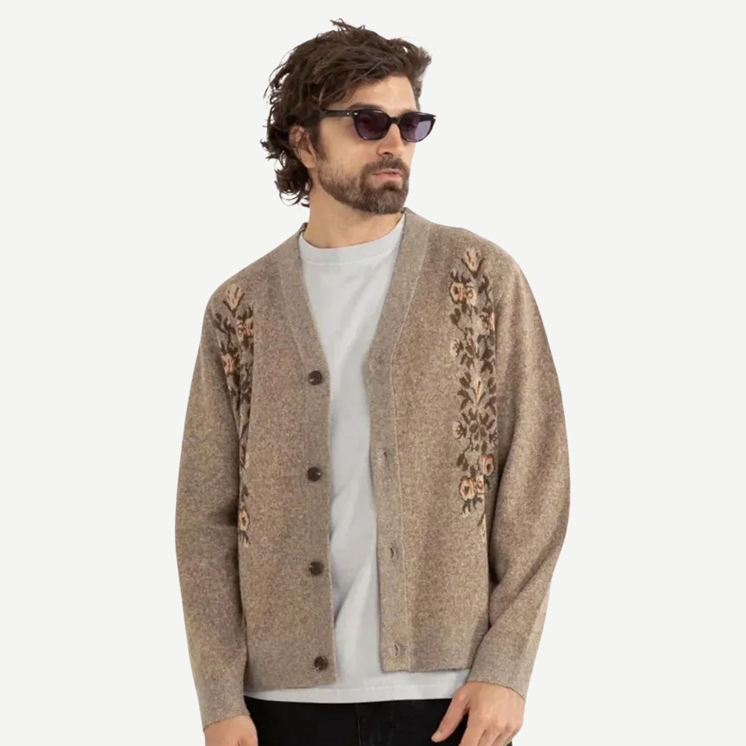 RHYTHM MENS VIVALDI CARDIGAN - OAT